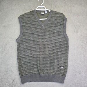 Vintage Hunt Club Vest‎ Mens Large Gray Golf Sweater Vest V Neck Cotton Grandpa
